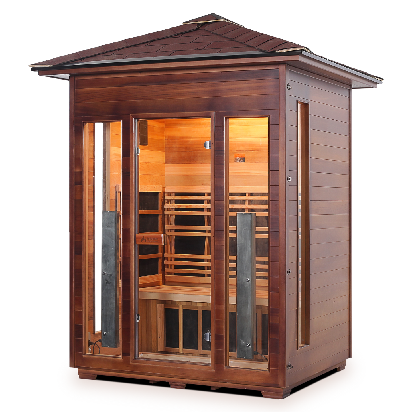 Enlighten Rustic 3 - 3 Person Infrared Outdoor Sauna Full Spectrum