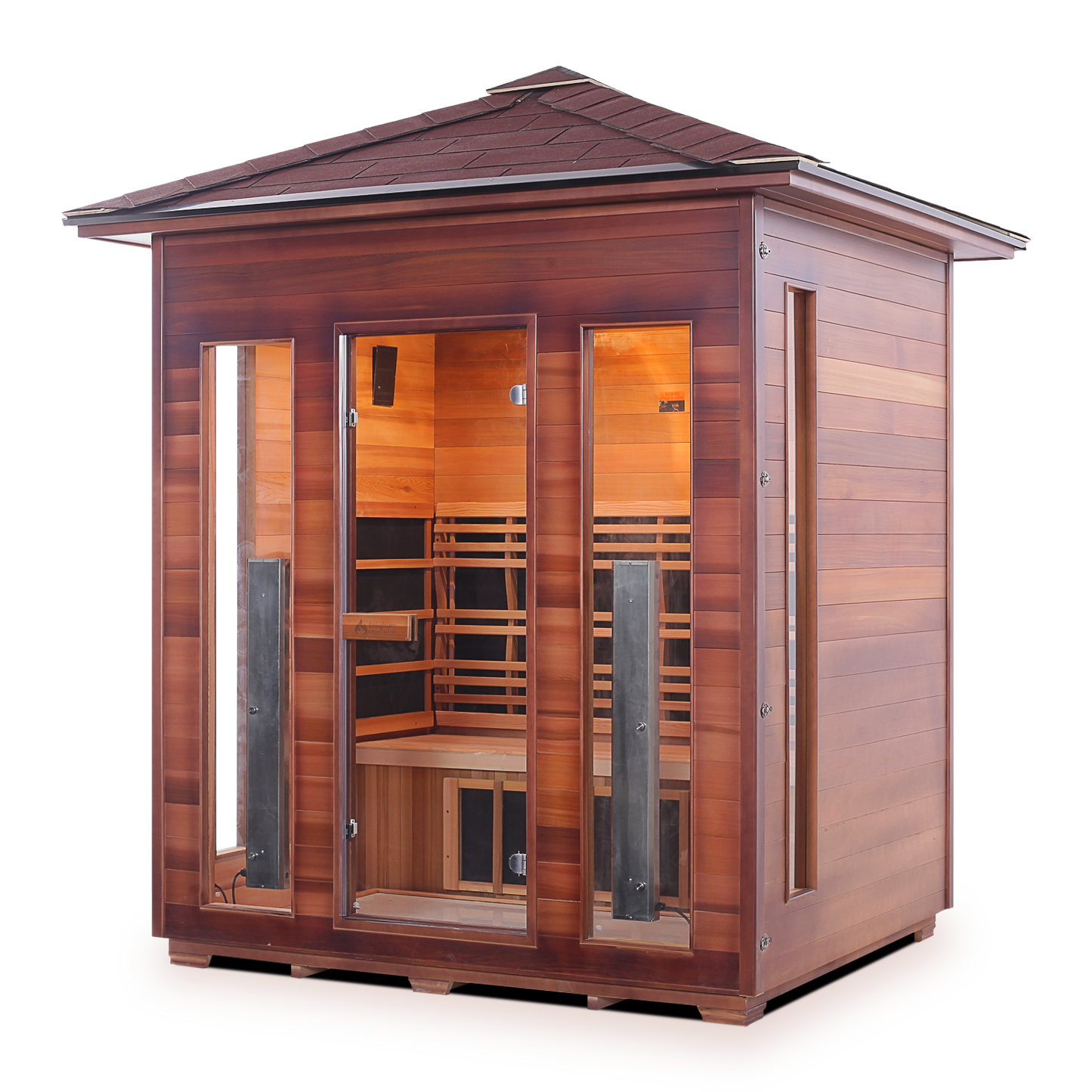Enlighten Rustic 4 - 4 Person Infrared Outdoor Sauna Full Spectrum