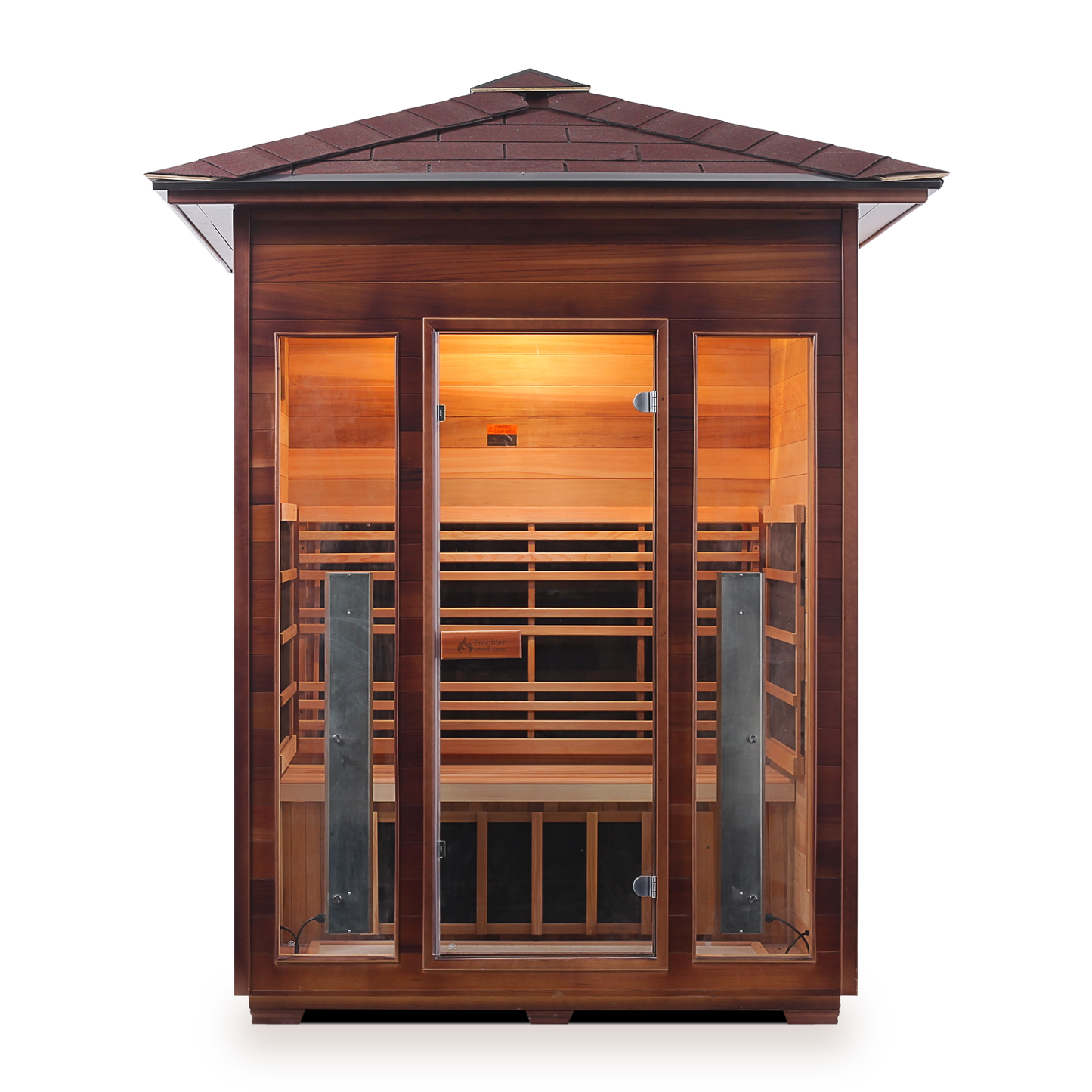 Enlighten Rustic 3 - 3 Person Infrared Outdoor Sauna Full Spectrum
