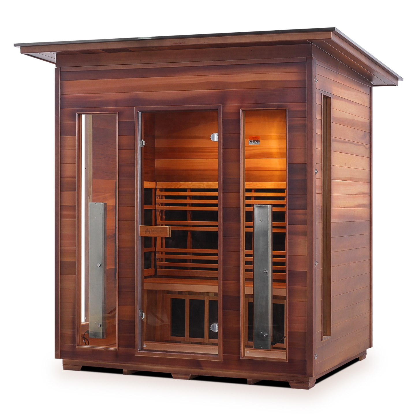 Enlighten Rustic 4 - 4 Person Infrared Outdoor Sauna Full Spectrum