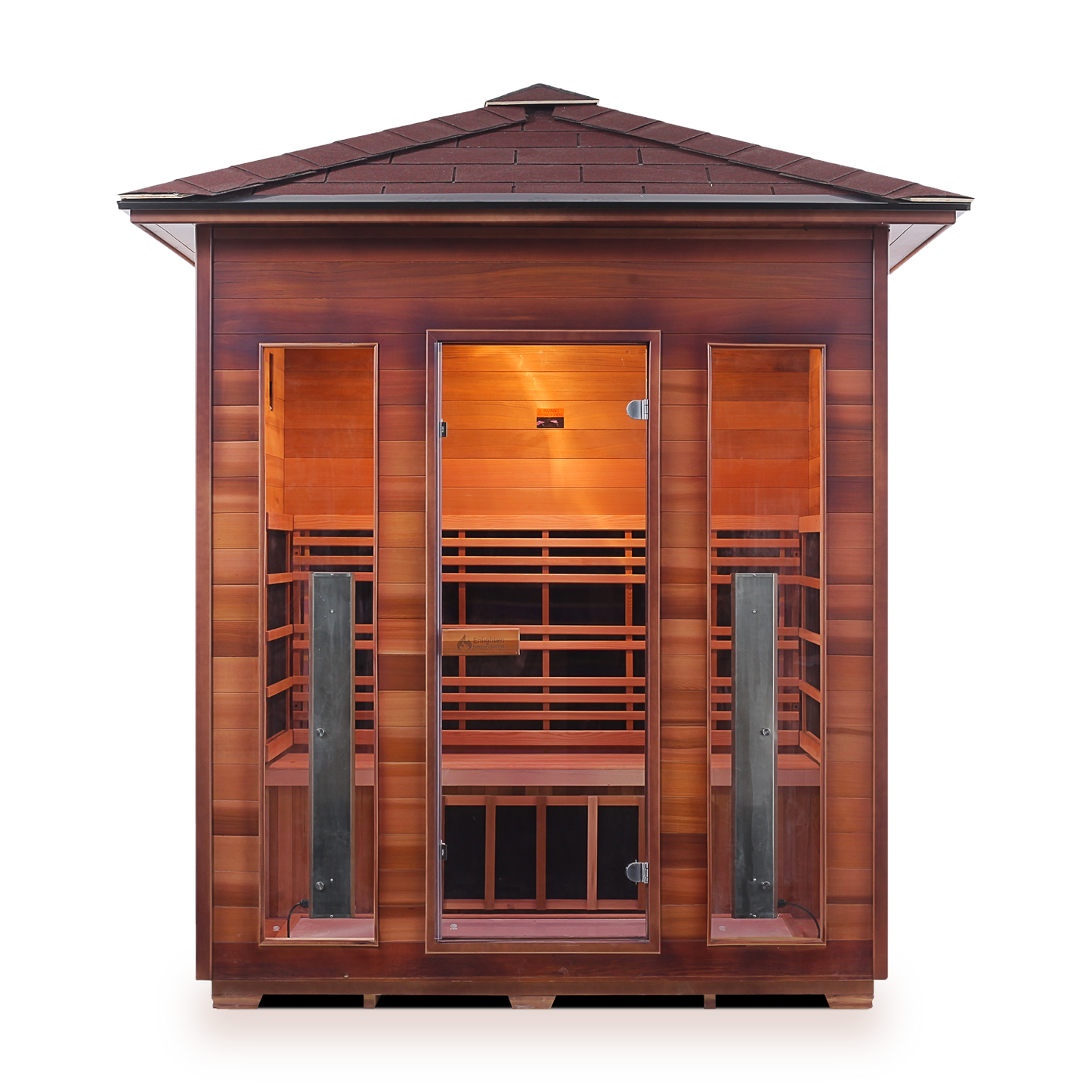 Enlighten Rustic 4 - 4 Person Infrared Outdoor Sauna Full Spectrum