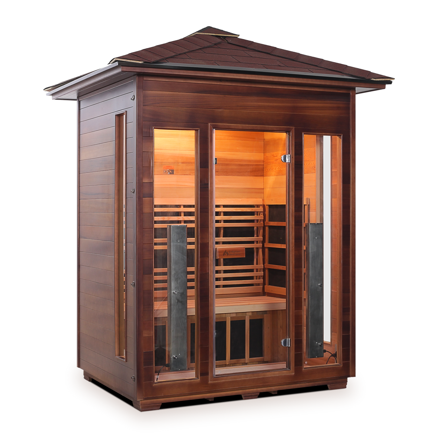 Enlighten Rustic 3 - 3 Person Infrared Outdoor Sauna Full Spectrum