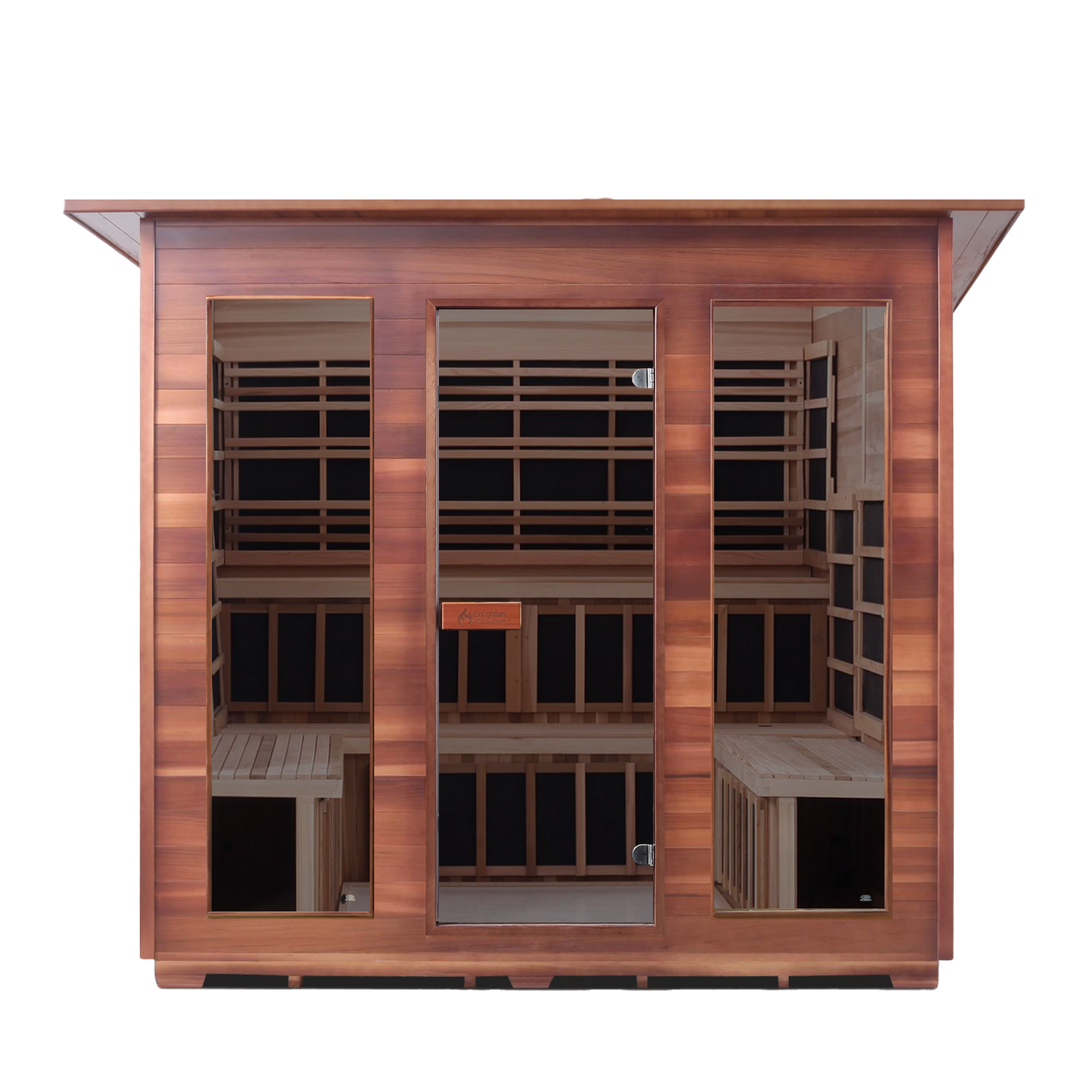 Enlighten Rustic 8 - 8 Person Infrared Outdoor Sauna Full Spectrum
