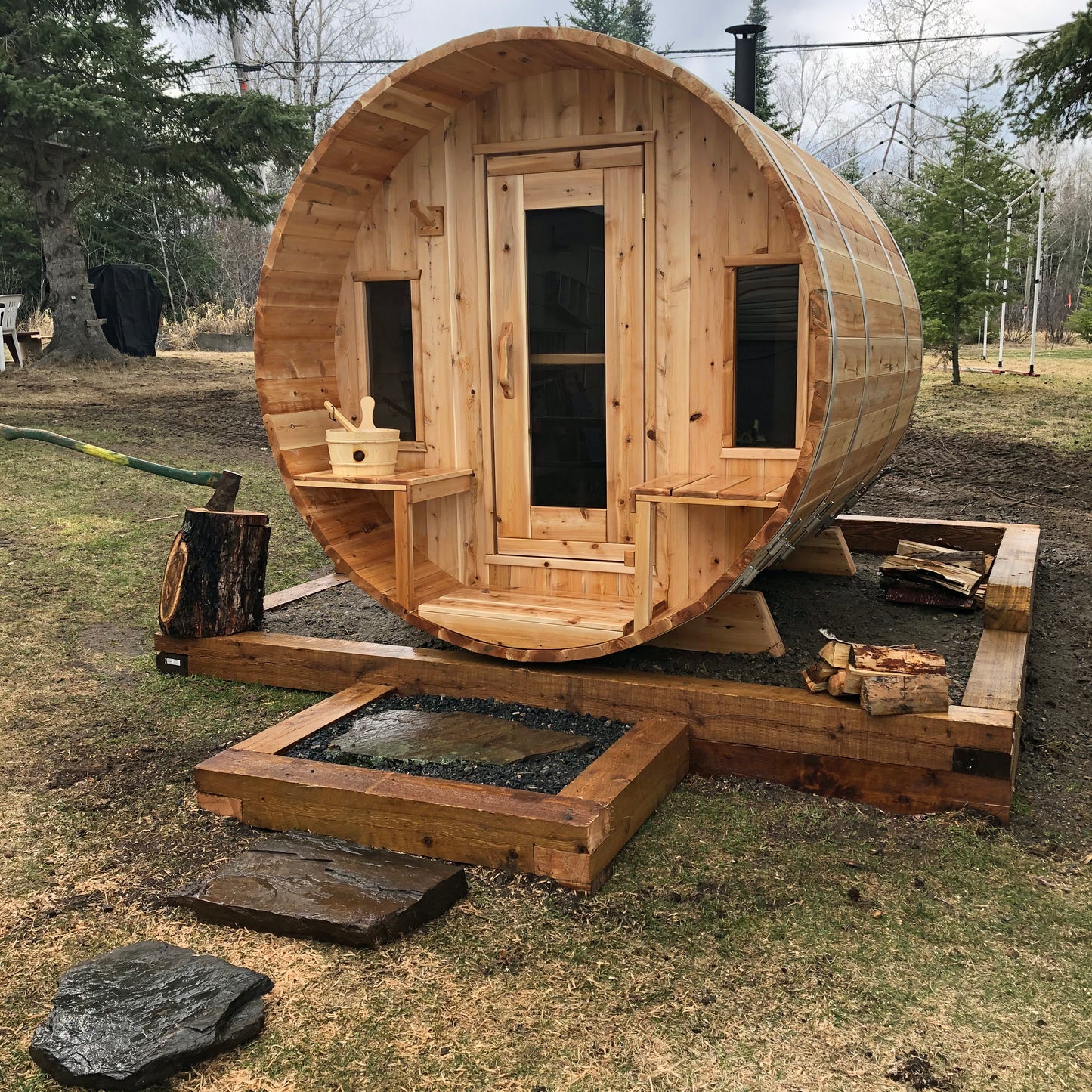 Dundalk Leisurecraft Canadian Timber Tranquility Barrel Sauna CTC2345W