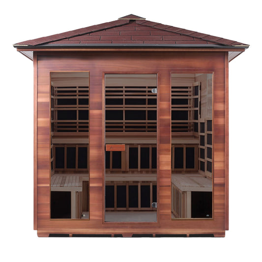 Enlighten Rustic 8 - 8 Person Infrared Outdoor Sauna Full Spectrum