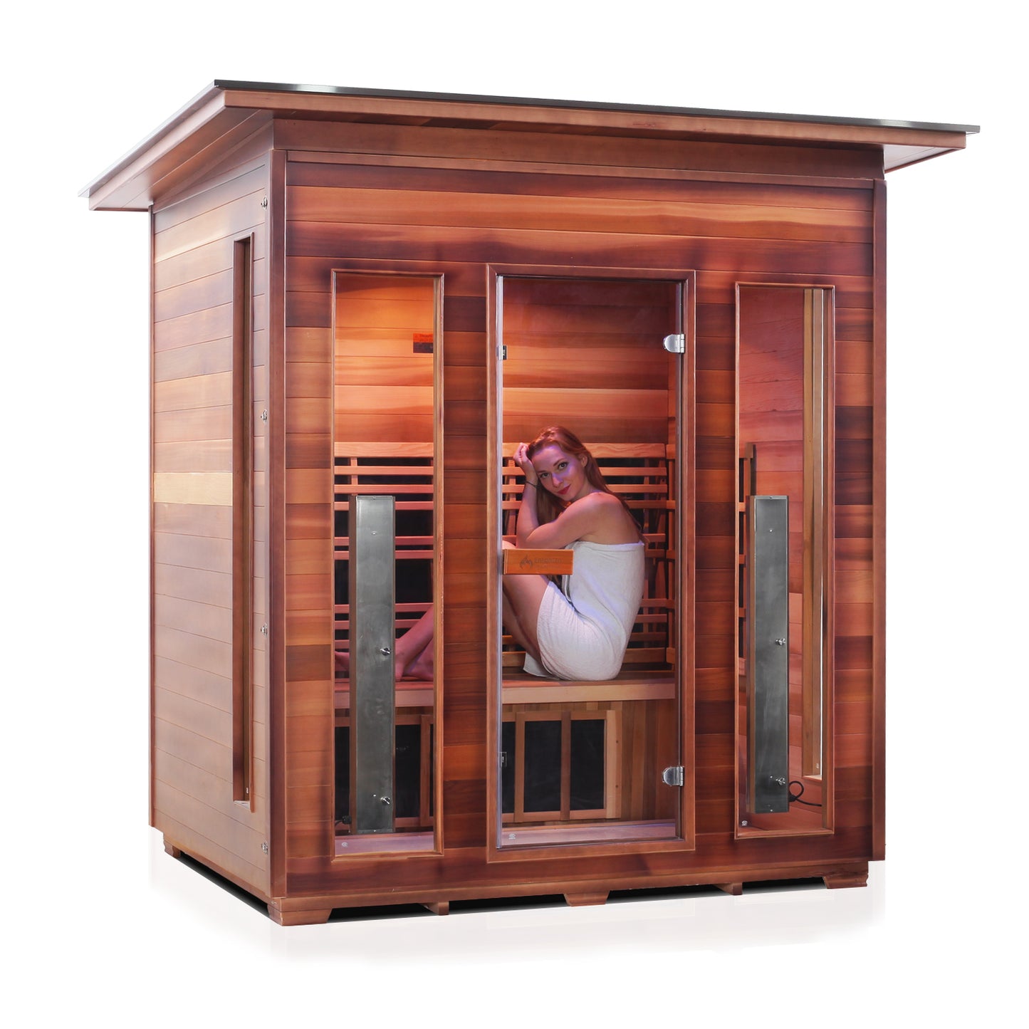 Enlighten Rustic 4 - 4 Person Infrared Outdoor Sauna Full Spectrum