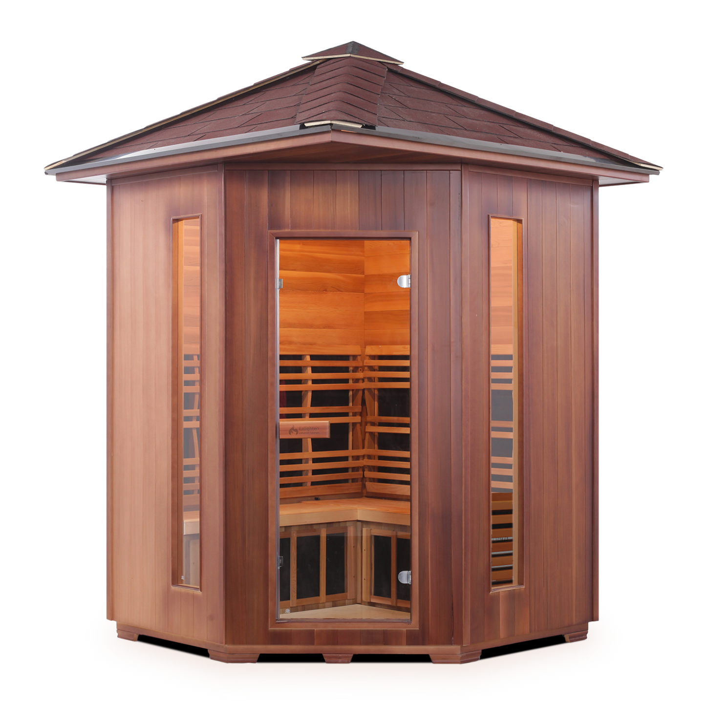 Enlighten Diamond C - 4 Person Outdoor Infrared/Traditional Sauna
