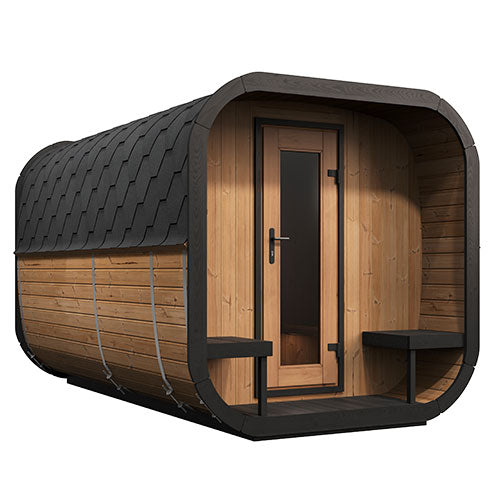 SaunaLife CUBE 8-Person Traditional Outdoor Sauna Model CL12GCP