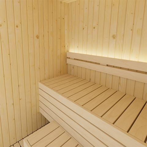 1-2 Person Indoor Traditional Sauna - SaunaLife Model X2 - Home Sauna - Thermo-Spruce