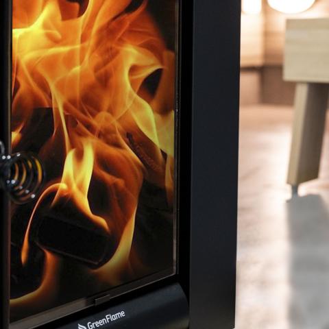 Harvia Linear 22 Green Flame ES Series 15.7 kW Water Tank Wood Sauna Stove