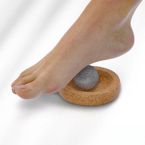 Hukka Mini SoleJoy Sauna Massage Stone with Natural Cork Base Sphere