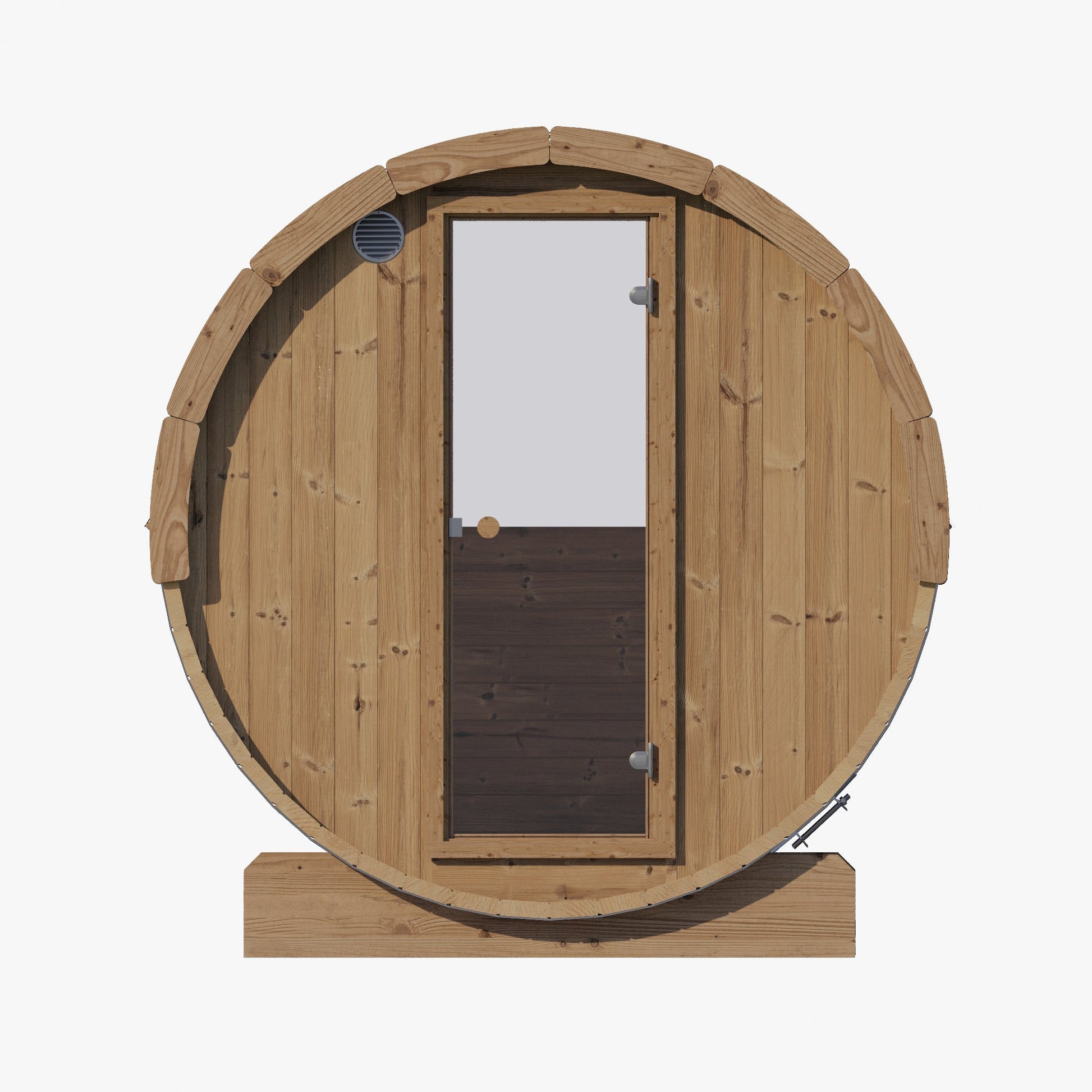 E6W Barrel Sauna Front View