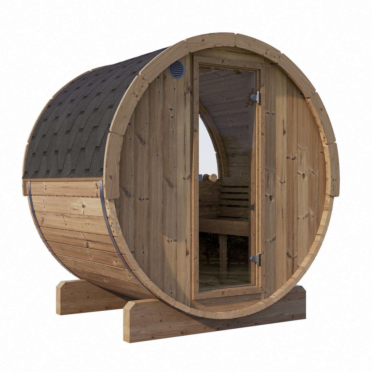 E6W Barrel Sauna Iso View