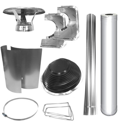 Harvia WHP1000500M-PKG Harvia 1000500M Chimney & Assembly Kit, Barrel, Flat Roof