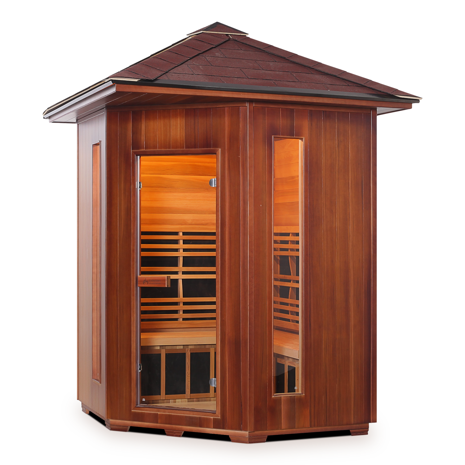 Enlighten Diamond C - 4 Person Outdoor Infrared/Traditional Sauna