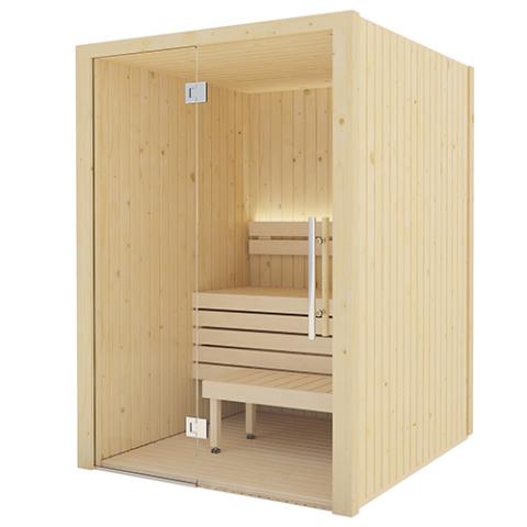 1-2 Person Indoor Traditional Sauna - SaunaLife Model X2 - Home Sauna - Thermo-Spruce