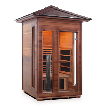 Enlighten Rustic 2 - 2 Person Infrared Outdoor Sauna Full Spectrum