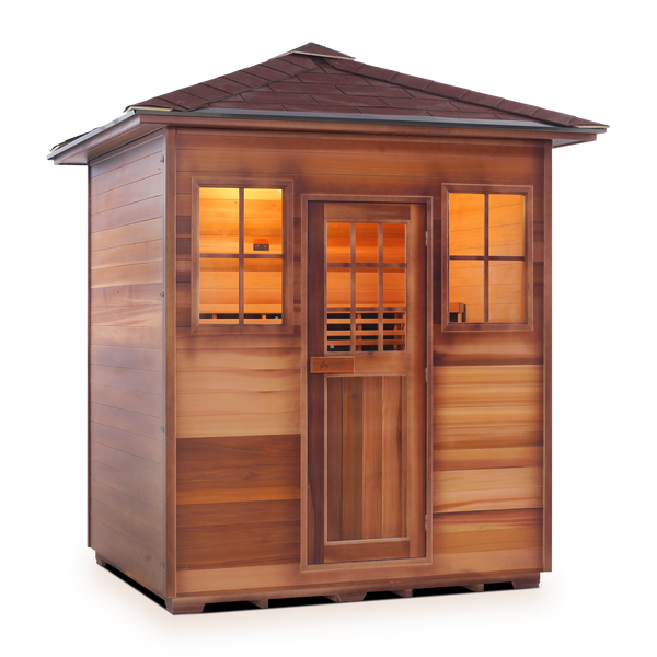 Enlighten Sapphire 4 - 4 Persons Outdoor Infrared/Traditional Sauna