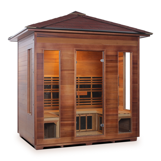 Enlighten Rustic 5 - 5 Person Infrared Outdoor Sauna Full Spectrum