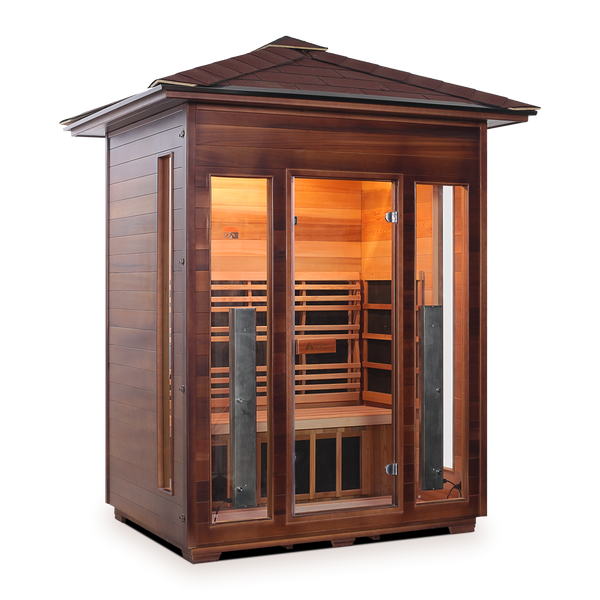 Enlighten Diamond 3 - 3 Persons Outdoor Infrared/Traditional Sauna