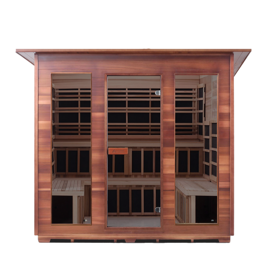 Enlighten Rustic 8 - 8 Person Infrared Outdoor Sauna Full Spectrum