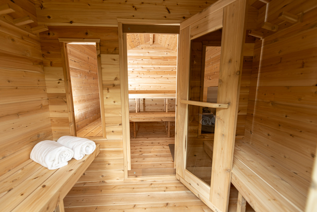 Dundalk Leisurecraft Canadian Timber Georgian Cabin Sauna with Changeroom CTC88CW