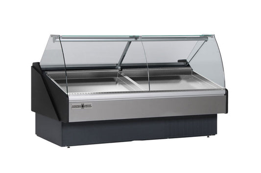Hydra-Kool | 117" Wide Remote Curved Glass Seafood Display Case - KFM-SC-120-R