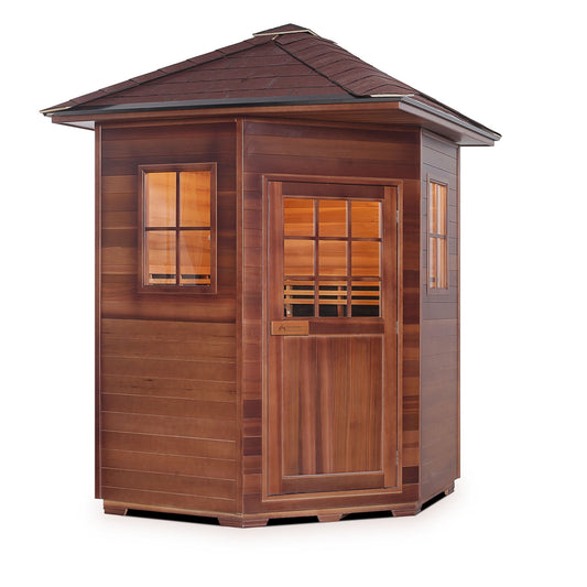 Enlighten Sapphire C - 4 Person Outdoor Infrared/Traditional Sauna