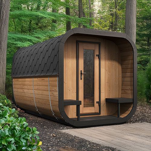 SaunaLife CUBE 8-Person Traditional Outdoor Sauna Model CL12GCP