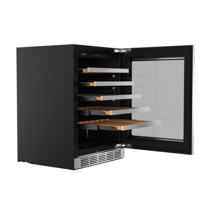 Thor Kitchen 24-Inch Single Zone Wine Cooler, 46 Wine Bottle Capacity – TWC24US